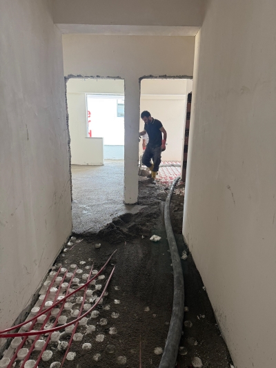 “Sizin Evler A blok Yerden Isıtma Sistemleri Sonları Şap İşlemleri”