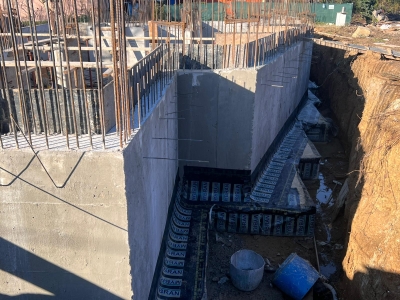 Marin Park Bodrum kat dış cephe bitümlü membran uygulaması